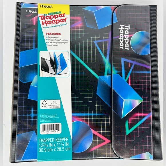 Trapper Keeper Retro Design 1” Binder Including 2 Folders Mead NEW - Picture 12 of 12